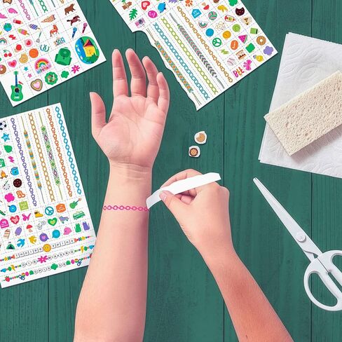 OOLY x Girl Scouts Temporary Tattoos for Girls - Glitter DIY Tattoo Jewelry Kit, 3 Sheets, Bracelets Rings Necklaces in Kuwait