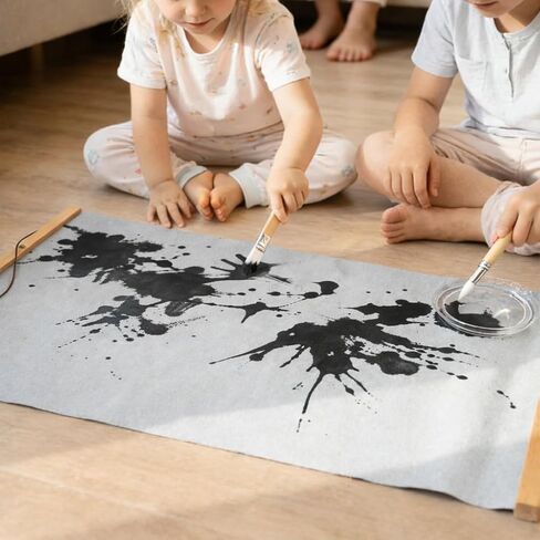 2 Pieces Kids Magic Water Drawing Poster, Reusable Mess-Free Water Doodle Mat with Teak Wood Frame, Large Water Painting Cloths Included, Educational Art Toy Gift for Toddlers Boys & Girls in Saudi Arabia