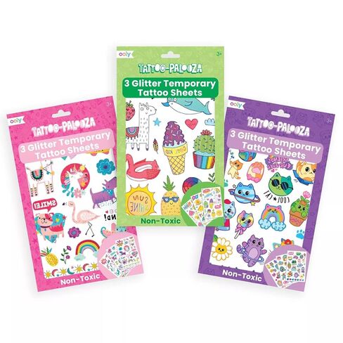 OOLY x Girl Scouts Temporary Tattoos for Girls - Glitter DIY Tattoo Jewelry Kit, 3 Sheets, Bracelets Rings Necklaces in Kuwait