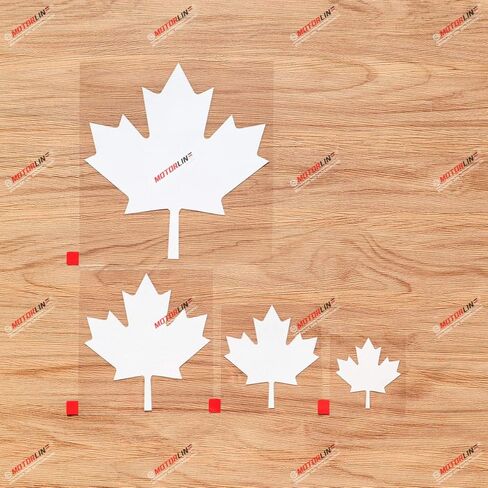 Canada Canadian Maple Leaf Vinyl Decal Sticker - 4 Pack White, 2 Inches, 3 Inches, 4 Inches, 6 Inches - Die Cut No Background in Kuwait