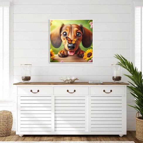 BOHADIY Puppy Diamond Painting Kits for Adults, Dachshund Diamond Art Kits for Beginner, 5D DIY Painting with Diamonds, Full Drill Round Gem Art Craft Home Decor 12x12 inch, Animal in Kuwait