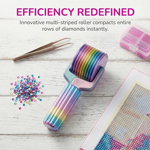 Diamond Painting Tools Diamond Art Rhinestone Tools - Diamond Painting Roller Diamond Art Roller, Detachable Easy Grip Diamond Painting Accessories for Rhinestone Embroidery (Rainbow) in Saudi Arabia