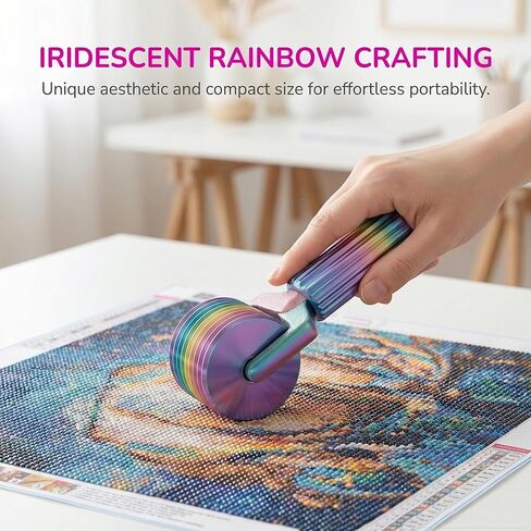 Diamond Painting Tools Diamond Art Rhinestone Tools - Diamond Painting Roller Diamond Art Roller, Detachable Easy Grip Diamond Painting Accessories for Rhinestone Embroidery (Rainbow) in Saudi Arabia