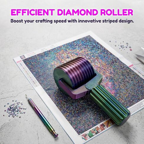Diamond Painting Tools Diamond Art Rhinestone Tools - Diamond Painting Roller Diamond Art Roller, Detachable Easy Grip Diamond Painting Accessories for Rhinestone Embroidery (Rainbow) in Saudi Arabia