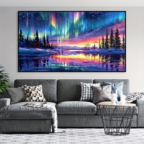 BOHADIY Northern Lights Diamond Painting Kits for Adults，5D Large Size Northern Lights Diamond Art for Adult Beginners, Full Drill Aurora Crafts Gem Art Painting for Home Wall Decor 27.5 X 15.7inch in Kuwait