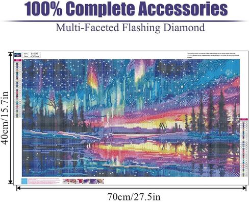 BOHADIY Northern Lights Diamond Painting Kits for Adults，5D Large Size Northern Lights Diamond Art for Adult Beginners, Full Drill Aurora Crafts Gem Art Painting for Home Wall Decor 27.5 X 15.7inch in Kuwait