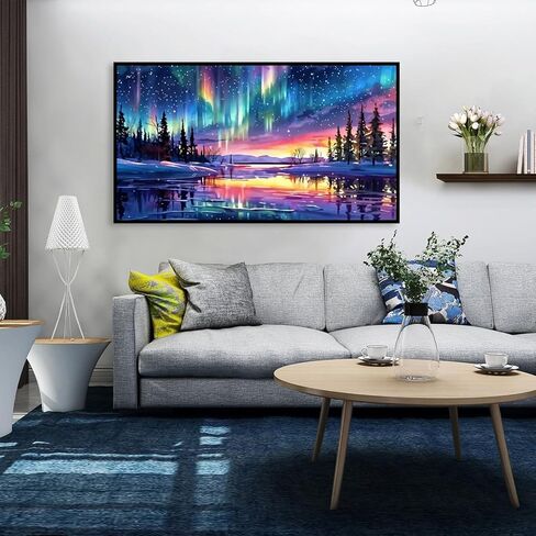 BOHADIY Northern Lights Diamond Painting Kits for Adults，5D Large Size Northern Lights Diamond Art for Adult Beginners, Full Drill Aurora Crafts Gem Art Painting for Home Wall Decor 27.5 X 15.7inch in Kuwait