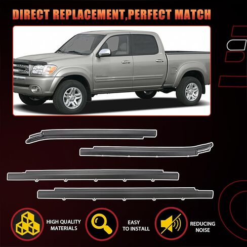 Door Belt Window Molding Weatherstrip Trim Seal Belt Front & Rear Compatible with Toyota Vehicle Tundra 2000-2006 Replace# 75740-0C022 75730-0C022 75720-0C010 75710-0C010 (4PCS) in Kuwait