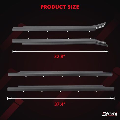 Door Belt Window Molding Weatherstrip Trim Seal Belt Front & Rear Compatible with Toyota Vehicle Tundra 2000-2006 Replace# 75740-0C022 75730-0C022 75720-0C010 75710-0C010 (4PCS) in Kuwait