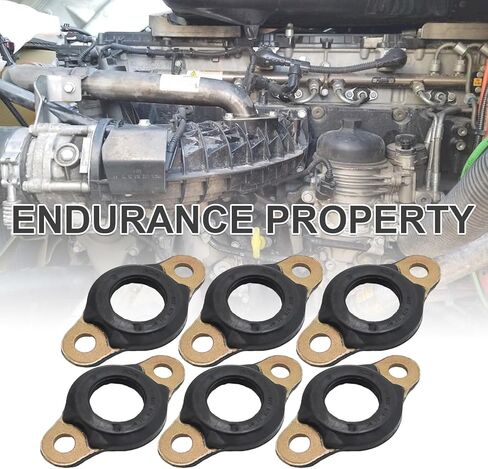 Set of 6 A4720780180 Fuel Injector Line Passthrough Seals, Replacement for Detroit Engines DD15 on Freightliner Cascadia, Replaces A4720780480 in Kuwait