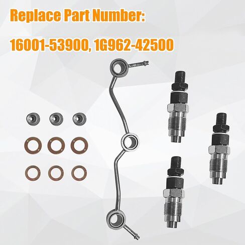 16001-53900 Fuel Injectors and 1G962-42500 Fuel Return Overflow Pipe Compatible with Kubota D722 D782 D902 Engine Injector Return Kit in Saudi Arabia