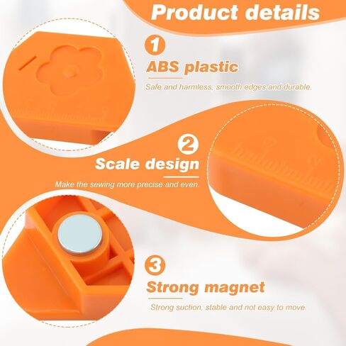 3PCS Magnetic Seam Guide Set for Sewing Machines | with Strong Magnet & Polygonal Design for Edge Binding, Accurate Positioning & Hemming | Universal Sewing Tool Accessory in Saudi Arabia