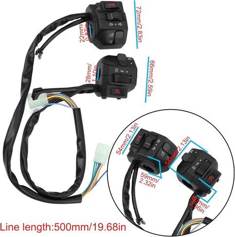 1 Pair 8Pin Aluminum 7/8" (22mm) Handlebar Control Switch Left Right Compatible with Aprilia SXV550 Shiver 750 Motorcycle in Kuwait