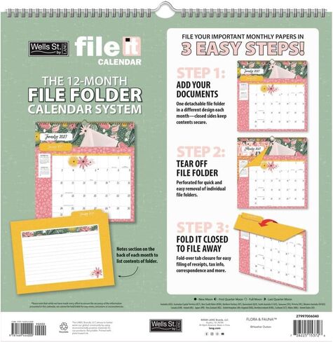 النباتات والحيوانات 2027 File It Wall Calendar بواسطة هيذر داتون in Kuwait