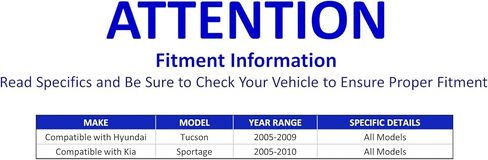 PartsW - قطعتان من وصلات نهاية قضيب التثبيت الأمامي، طقم تعليق لسيارة Hyundai Tucson 2005-2009 Kia Sportage 2005-2010 / K80510 in Kuwait