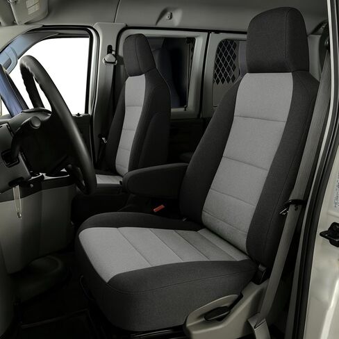 600D Waterproof Heavy Duty Oxford Fabric Front Seat Covers for Ford E150 E250 E350 2009-2023 High Back Bucket Seats, Scratch Resistant, Tear Proof, Anti-Scuff, Wear-Resistant Protection-Gray in Saudi Arabia