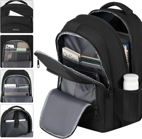 BIKROD Travel Laptop Backpack for Men and Women, Black School Backpacks for Teen Boys and Girls, Water Resistant Back Pack, Business Sturdy Computer Bag in Saudi Arabia