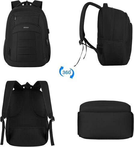 BIKROD Travel Laptop Backpack for Men and Women, Black School Backpacks for Teen Boys and Girls, Water Resistant Back Pack, Business Sturdy Computer Bag in Saudi Arabia