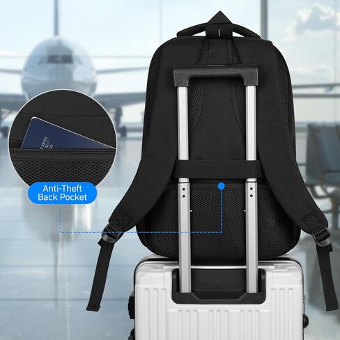BIKROD Travel Laptop Backpack for Men and Women, Black School Backpacks for Teen Boys and Girls, Water Resistant Back Pack, Business Sturdy Computer Bag in Saudi Arabia