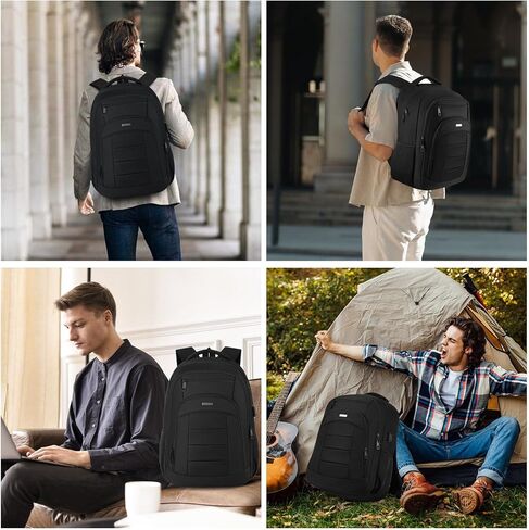 BIKROD Travel Laptop Backpack for Men and Women, Black School Backpacks for Teen Boys and Girls, Water Resistant Back Pack, Business Sturdy Computer Bag in Saudi Arabia