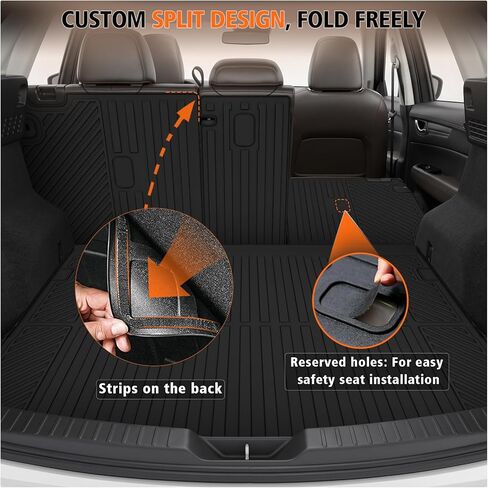 All Weather Floor Mats Cargo Liner with Backrest Mat for Mazda CX-5 2017-2025, TPE Rubber Liners Full Set wih Door Sill Protectors Automotive Mats for Mazda CX5 2025 Accessories in Saudi Arabia