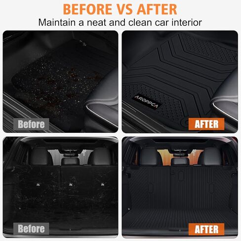 All Weather Floor Mats Cargo Liner with Backrest Mat for Mazda CX-5 2017-2025, TPE Rubber Liners Full Set wih Door Sill Protectors Automotive Mats for Mazda CX5 2025 Accessories in Saudi Arabia