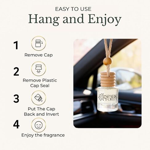 Spring Car Perfume Car Air Freshener 30-Day Luxury Hanging Diffuser Essential Oil Perfume Gift for Men & Women, Amber Musk & Floral Long-Lasting Vehicle Scent New Car in Saudi Arabia