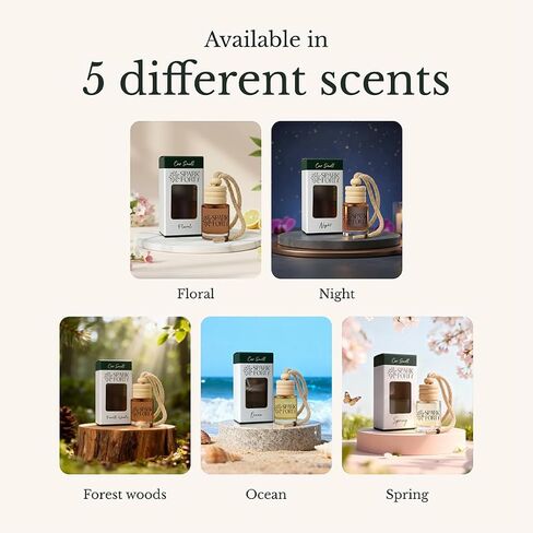 Spring Car Perfume Car Air Freshener 30-Day Luxury Hanging Diffuser Essential Oil Perfume Gift for Men & Women, Amber Musk & Floral Long-Lasting Vehicle Scent New Car in Saudi Arabia