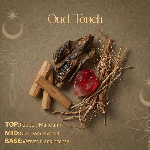 Hanging Car Air Freshener, 2 Pack Glass Car Scent Decor with Decorative Crystals, 6 Scents, Oud Wood, Long-Lasting Fragrance, Budget Friendly in Saudi Arabia