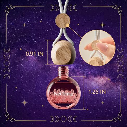 Hanging Car Air Freshener, 2 Pack Glass Car Scent Decor with Decorative Crystals, 6 Scents, Oud Wood, Long-Lasting Fragrance, Budget Friendly in Saudi Arabia