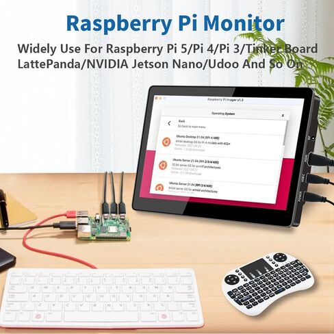 7 Inch Touch Screen Display for Raspberry PI 5 | 1024×600 | IPS |Sunlight Readable IHDMI/USBC Dp Alt Mode Support| OTG|Low Power Consumption| Driver-Free Mini Size Monitor in Saudi Arabia