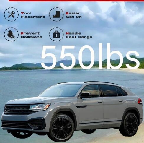 Running Boards Compatible with VW Atlas Cross Sport 2020-2026 Side Steps Nerf Bar 2Pcs Pedal Board&Brackets,All Black Strip in Saudi Arabia