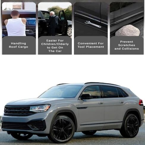 Running Boards Compatible with VW Atlas Cross Sport 2020-2026 Side Steps Nerf Bar 2Pcs Pedal Board&Brackets,All Black Strip in Saudi Arabia
