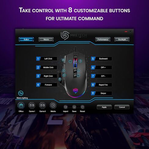 Wicked Widow (MKE 815) Wired Heavyweight Gaming Mouse with RGB Lighting and Claw Grip Shape, Black in Saudi Arabia