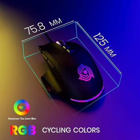 Wicked Widow (MKE 815) Wired Heavyweight Gaming Mouse with RGB Lighting and Claw Grip Shape, Black in Saudi Arabia