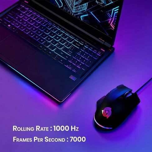 Wicked Widow (MKE 815) Wired Heavyweight Gaming Mouse with RGB Lighting and Claw Grip Shape, Black in Saudi Arabia