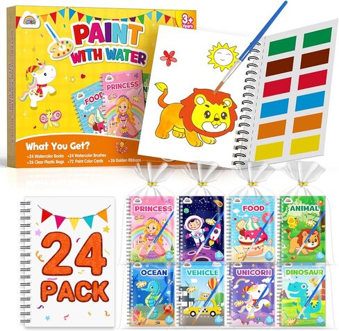 ZMLM 24 Easter Water Coloring Books Party Favors - Toddler Small Easter Basket Stuffers Gifts Crafts Bulk Mini Coloring Books Party Favors for Kids 4-8,Goodie Bag Stuffers Classroom Gifts in Saudi Arabia