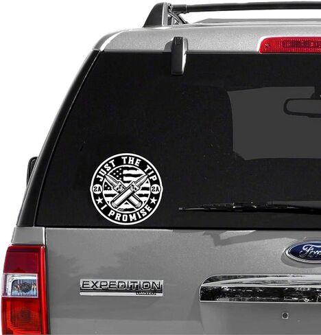 eDesign 2-Pack Just The Tip I Promise 2nd Amendment ملصق صائق - 4 بوصات - ملصق 2a لسيارة شاحنة SUV Van Window Bumper Wall Laptop Tablet كأس بهلوان وأي سطح أملس in Kuwait