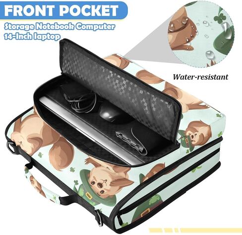 3 D-Ring Binder Bag with Zipper and Strap, Beaver Clover Pattern Removable Binder with Zipper Case Hold 500+ Sheets& 14 Inch Laptop for School Office Supplies Organizer in Saudi Arabia