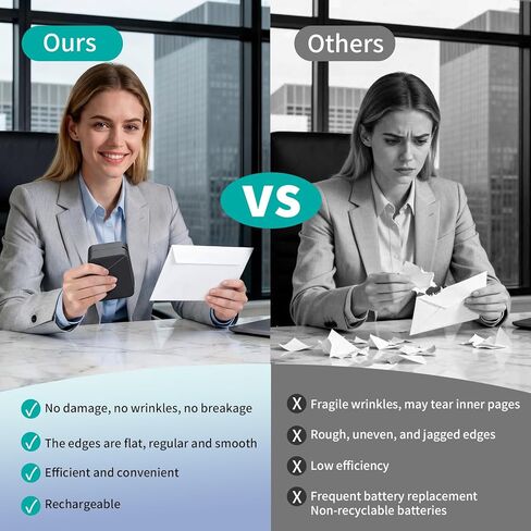 Rechargeable Electric Letter Opener, Automatic Letter Opener Envelope Slitter, Universal Efficient Mail Envelope Openers with Safe Cutting and Portable Design for Office & Home Desks, Blue in Saudi Arabia