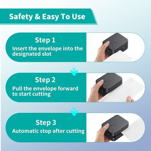 Rechargeable Electric Letter Opener, Automatic Letter Opener Envelope Slitter, Universal Efficient Mail Envelope Openers with Safe Cutting and Portable Design for Office & Home Desks, Blue in Saudi Arabia