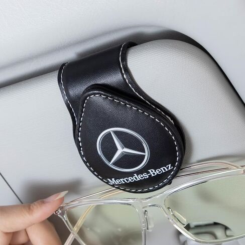 حامل نظارة شمسية للسيارة، حامل نظارات يناسب سلسلة Mercedes Benz CESM CLK GLK GL AB AMG GLS GLE AMG، حامل شماعة للنظارات الشمسية لواقي الشمس للسيارة، إكسسوارات داخلية، أسود in Kuwait