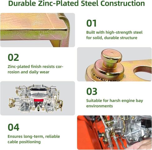 محول كابل نقل 8026 مطور متوافق مع مكربنات Edelbrock، يناسب ناقل الحركة الأوتوماتيكي بنمط التلفزيون 2004R 700R4 4L60، طقم دعامة فولاذية مطلية بالزنك in Kuwait