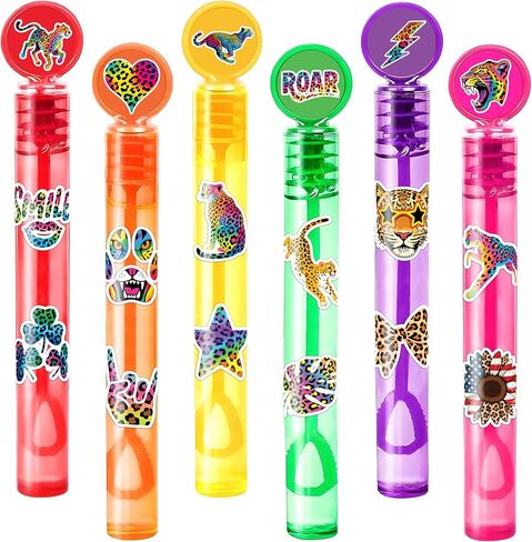 Cheetah Party Favors for Kids - 24PCS Safari Animal Bubble Wands Wild Animal Theme Birthday Party Supplies Goodie Bag Fillers Classroom Rewards in Saudi Arabia