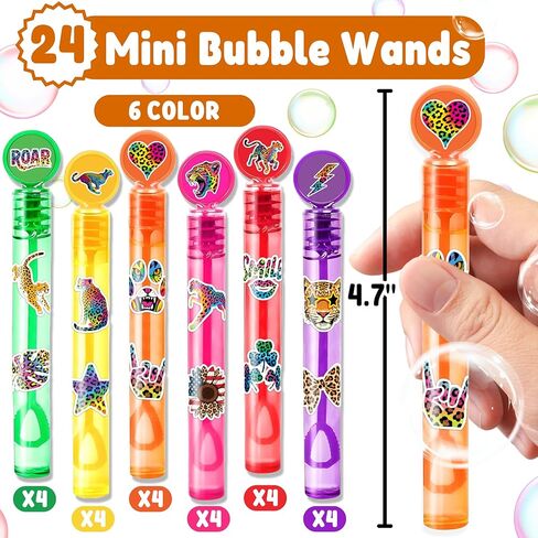 Cheetah Party Favors for Kids - 24PCS Safari Animal Bubble Wands Wild Animal Theme Birthday Party Supplies Goodie Bag Fillers Classroom Rewards in Saudi Arabia