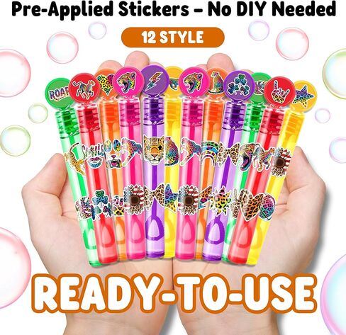 Cheetah Party Favors for Kids - 24PCS Safari Animal Bubble Wands Wild Animal Theme Birthday Party Supplies Goodie Bag Fillers Classroom Rewards in Saudi Arabia