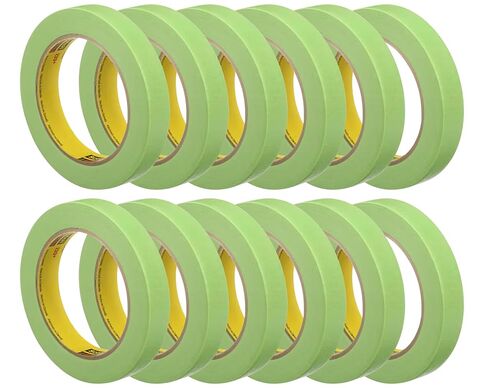 3M 233+ Green Masking Tape 26334, 0.75" x 60.1 yd, Pack of 12 Rolls – High-Performance Automotive and Industrial Painter's Tape in Saudi Arabia