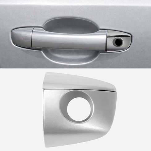 Door Handle Cap for Audi Q5 and A4L 2013 2014 2015 2016, Front Left Chrome Exterior Door Handle Key Hole Cover Lock Cap Replaces 8R0837899 (Platinum) in Saudi Arabia