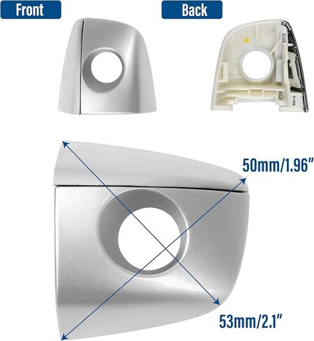 Door Handle Cap for Audi Q5 and A4L 2013 2014 2015 2016, Front Left Chrome Exterior Door Handle Key Hole Cover Lock Cap Replaces 8R0837899 (Platinum) in Saudi Arabia