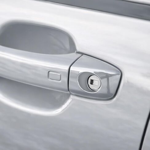 Door Handle Cap for Audi Q5 and A4L 2013 2014 2015 2016, Front Left Chrome Exterior Door Handle Key Hole Cover Lock Cap Replaces 8R0837899 (Platinum) in Saudi Arabia
